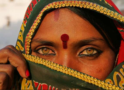 Vrouw Alleen Naar India